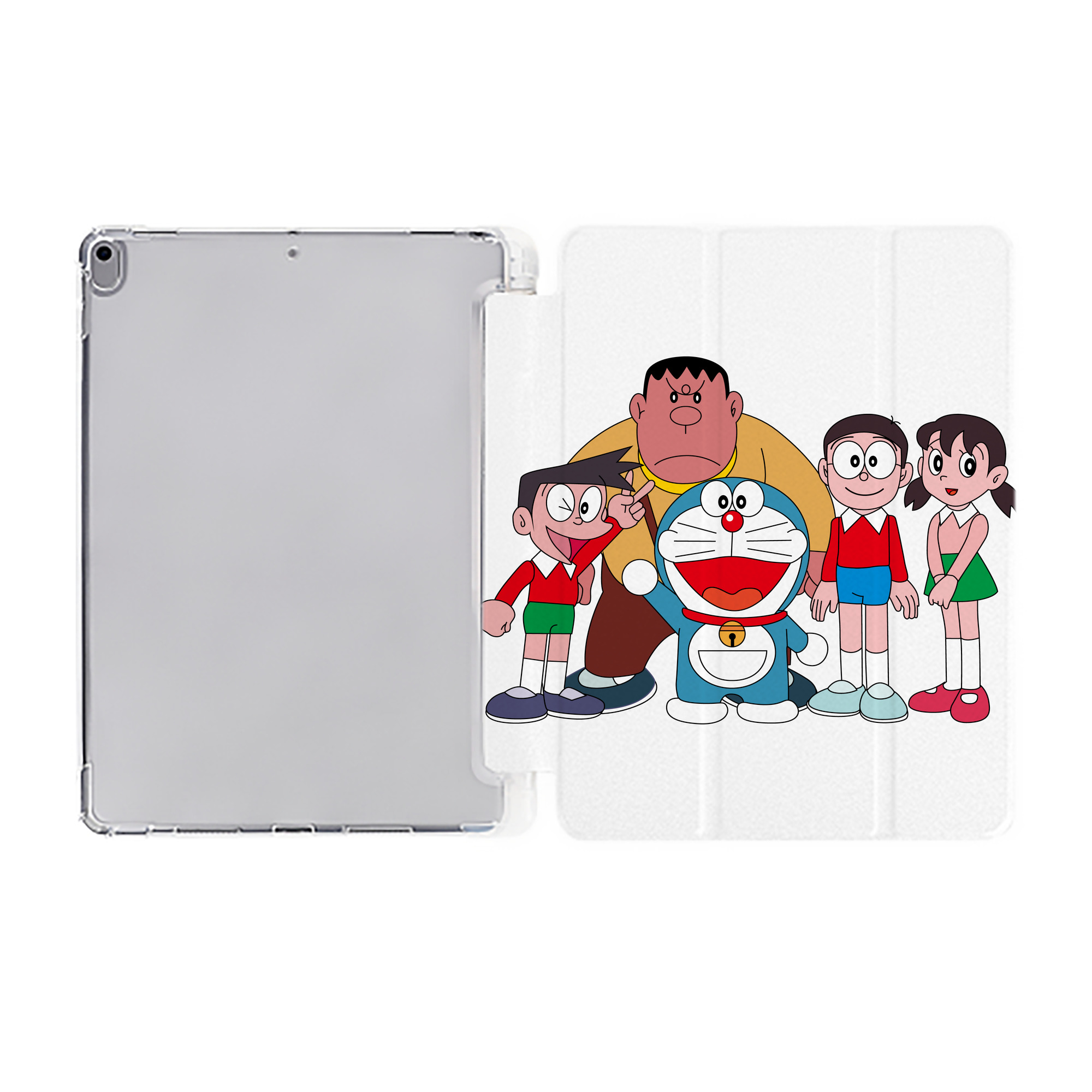 （画像用） ドラえもん 骨川 スネ夫 Doraemon Honekawa Suneo IPad ケース ペン収納付き 三つ折りスタンド PUレザー×シリコン 対応機種9.5/10.5/10.9インチ